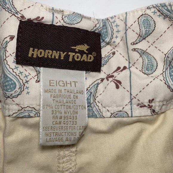 Horny Toad Shorts Womens 8 White Cream Khaki Hiking Walking Cotton Pockets READ - Picture 4 of 10